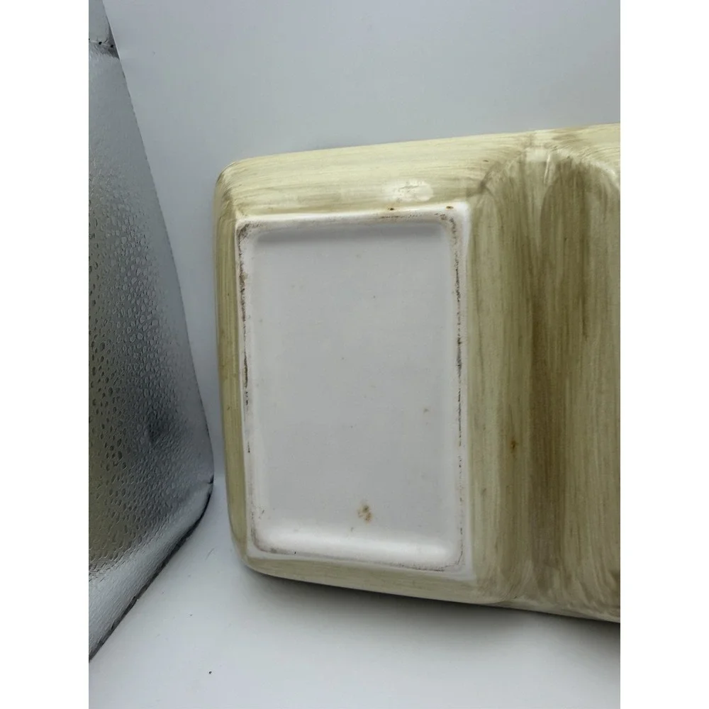 HD Designs Palm Tree 3 Section Ceramic Serving Tray Tropical Divided‎ Platter